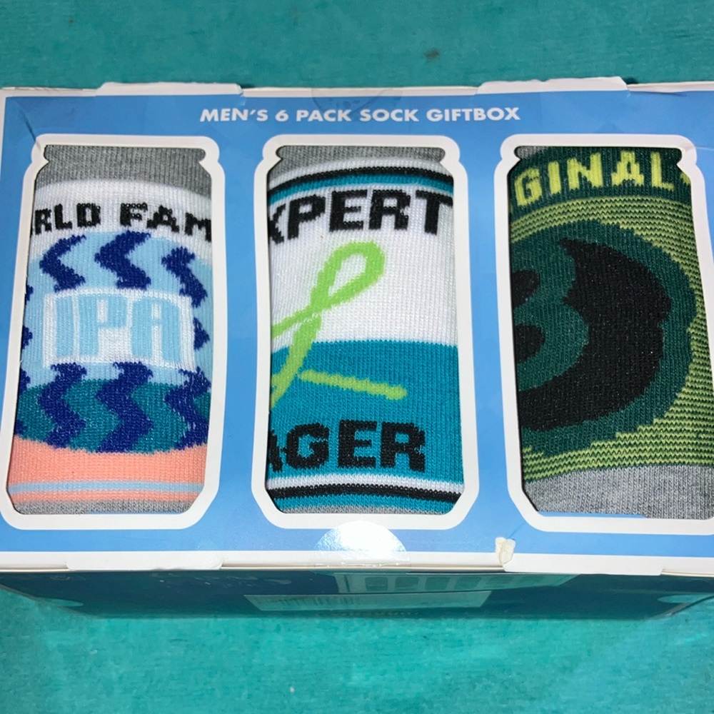 Men's 6 Pack Craft Beer Socks Giftbox - Multicolor